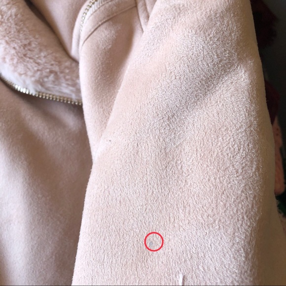 River Island Shearling Faux Suede Biker Jacket 0P - Picture 9 of 10